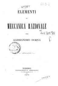 Elementi di meccanica razionale / per Alessandro Dorna