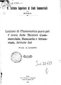 Lezioni di matematica pura / di A. Ciappi