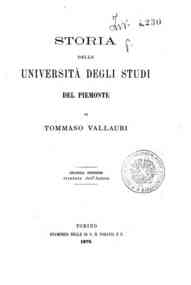 Storia delle università degli studi del Piemonte / di Tommaso Vallauri