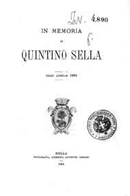 In memoria di Quintino Sella : 23. aprile 1884 / [Luigi Luzzati]
