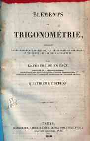 Elements de trigonometrie / par  Lefebure de Fourcy