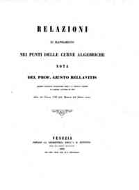 Relazioni di allineamento nei punti delle curve algebriche : nota / di Giusto Bellavitis
