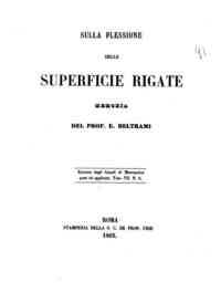 Sulla flessione delle superficie rigate / memoria del prof. Eugenio Beltrami