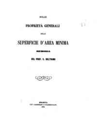 Sulle proprieta generali delle superficie d'area minima : memoria / di E. Beltrami