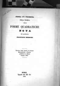 Sopra un teorema nella teorica delle forme quadratiche : nota / [di] Francesco Brioschi