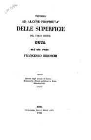 Intorno ad alcune proprietà delle superficie del terzo ordine : nota / Francesco Brioschi