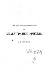 Über eine neue Behandlungsweise der analytischen Sphärik  / Von A.F. Möbius
