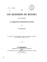 Sur les questions de minima qui se rattechent a la raprésentation aproximative des   fonctions / par P. Tchébychev