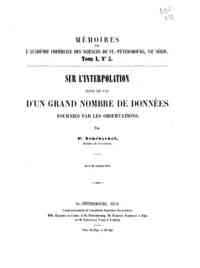 Sur l'interpolation dans le cas d'un grand nombre de données fournier par les observations / par P. Tchébychef