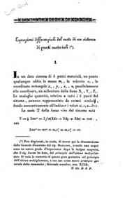 Equazioni differenziali del moto di un sistema di punti materiali / [Domenico Chelini]