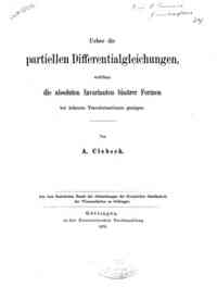 Ueber die partiellen Differentialgleichungen, welchen die absoluten Invarianten binarer Formen bei hoheren Transformationen genugen / von A. Clebsch