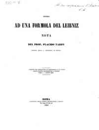 Intorno ad una formola del Leibniz : nota / del prof. Placido Tardy