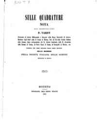 Sulle quadrature : nota / di P. Tardy
