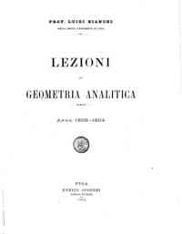 Lezioni di geometria analitica : anno 1903-1904 / Luigi Bianchi