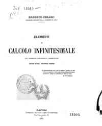 Elementi di calcolo infinitesimale, con numerose applicazioni geometriche