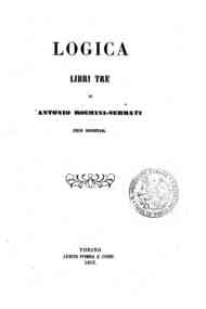Logica : libri tre / Antonio Rosmini-Serbati