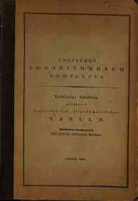 Vollständige Sammlung grösserer logarithmisch-trigonometrischer Tafeln / nach Adrian Vlackʼs Arithmetica logarithmica und Trigonometria artificialis verbessert, neu geordnet und vermehrt von Georg Vega