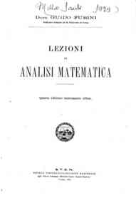 Lezioni di analisi matematica / Guido Fubini