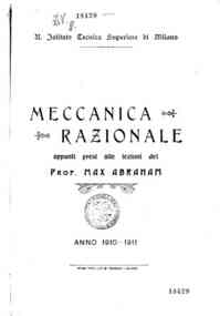 Meccanica razionale : anno 1910-1911