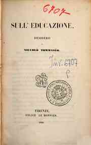Sull'educazione : desiderii / di Niccolo Tommaseo