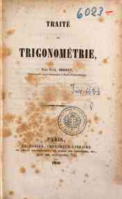 Traite de trigonometrie / par J.-A. Serret