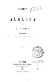 Complemento agli elementi d'algebra / per R. Rubini