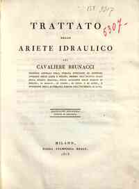 Trattato dello ariete idraulico del Cavaliere Brunacci ..