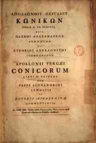 Apollonii Pergæi conicorum libri octo, et Sereni Antissensis De sectione cylindri & coni libri duo