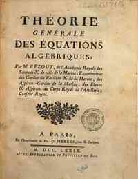 Théorie générale des équations algébriques; par m. Bézout ..