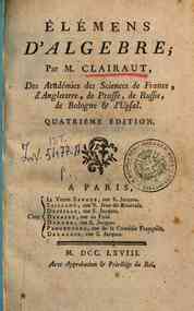 Élémens d'algebre; par M. Clairaut ..