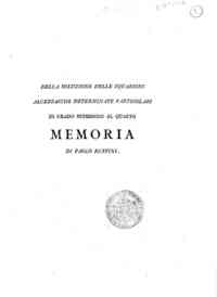 Della soluzione delle equazioni algebraiche determinate particolari di grado superiore al quarto memoria di Paolo Ruffini