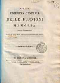 Alcune proprietà generali delle funzioni memoria del sig. Paolo Ruffini inserita nel tomo 13. della Società italiana delle scienze