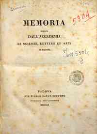 Memoria premiata dall'Accademia di scienze, lettere ed arti di padova
