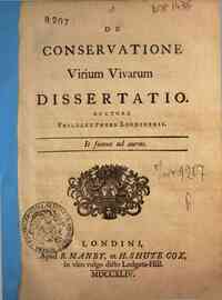 De Conservatione virium vivarum dissertatio, auctore Phileleuthero Londinensi