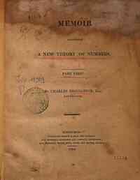 Memoir respecting a new theory of number. Part 1. by Charles Broughton