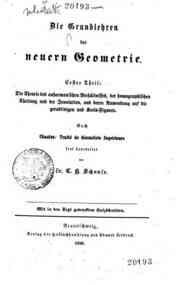 1: Die Theorie des anharmonsichen Verhältnisses, der homographischen Theilung und der Involution, und deren Anwendung auf die geradlinigen und Kreisfiguren : nach Chasles: Traite de geometrie superieure