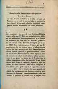 Memoria sulla dimostrazione dell'equazione 1-n-2k : Principali     conseguenze inerenti all'esistenza di questa equazione