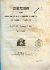 Osservazioni fatte nella Specola dell'Università Gregoriana in Collegio Romano diretto dai PP. della Compagnia di Gesù : anno 1843