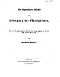 Zur allgemeinen Theorie der Bewegung der Flussigkeiten / von Hermann Hankel