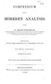 Compendium der Hoheren Analysis / von Oskar Schlomilch