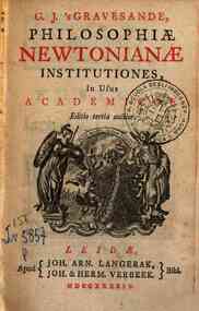 Philosophiae newtonianae institutiones, in usus academicos. Editio tertia auctior