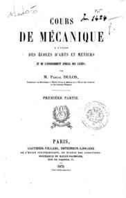 Cours de mécanique a l'usage des écoles d'arts e... - 1 / Pascal Dulos