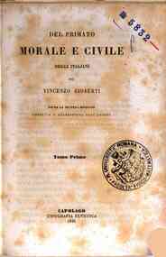 Del primato morale e civile degli italiani / per V... - 1 / Vincenzo Gioberti