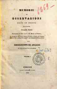 Memorie ed osservazioni edite ed inedite  del cava... - 1 / Leopoldo Nobili