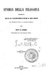 Storia della filosofia rispetto alla conoscenza di... - 4 / del dott. R. Bobba