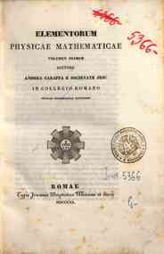 Elementorum physicae mathematicae - 1 / auctore Andrea Caraffa