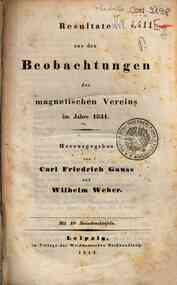 Resultate aus den Beobachtungen des magnetischen V... - 1841 / herausgegeben von Carl Friedrich Gauss und Wilhelm Weber