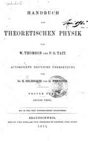 Handbuch der theoretischen Physik - 1.1 / von W. Thomson, P. G. Tait
