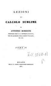 Lezioni di calcolo sublime - 1 / di Antonio Bordoni