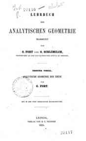 Lehrbuch der analytischen Geometrie / bearb. von O... - Vol. 1 : Analytische geometrie der ebene / Osmar Fort & Oskar Schlomilch